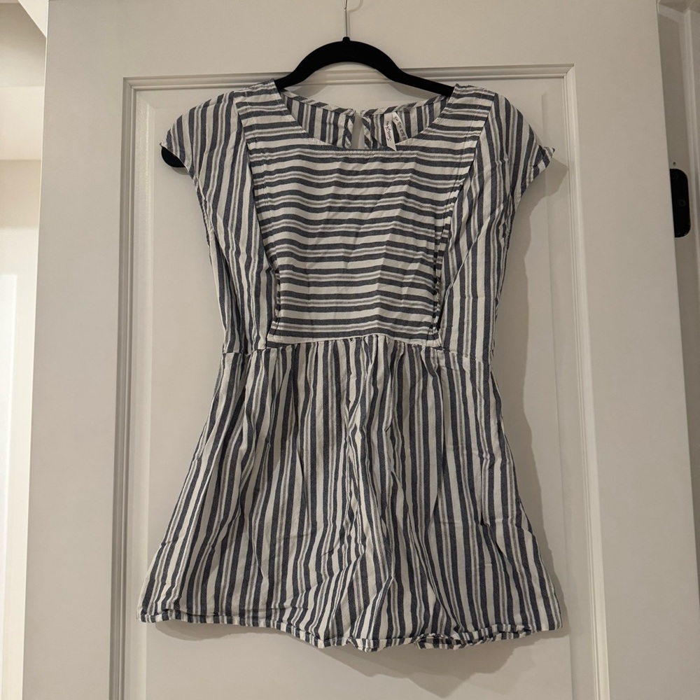 Seraphine Blue and White Striped Blouse